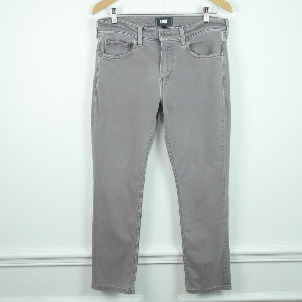 Paige Jeans Mens 32 Gray Lennox Slim Tapered 33 x 27 Actual Stretch Indie Sleaze